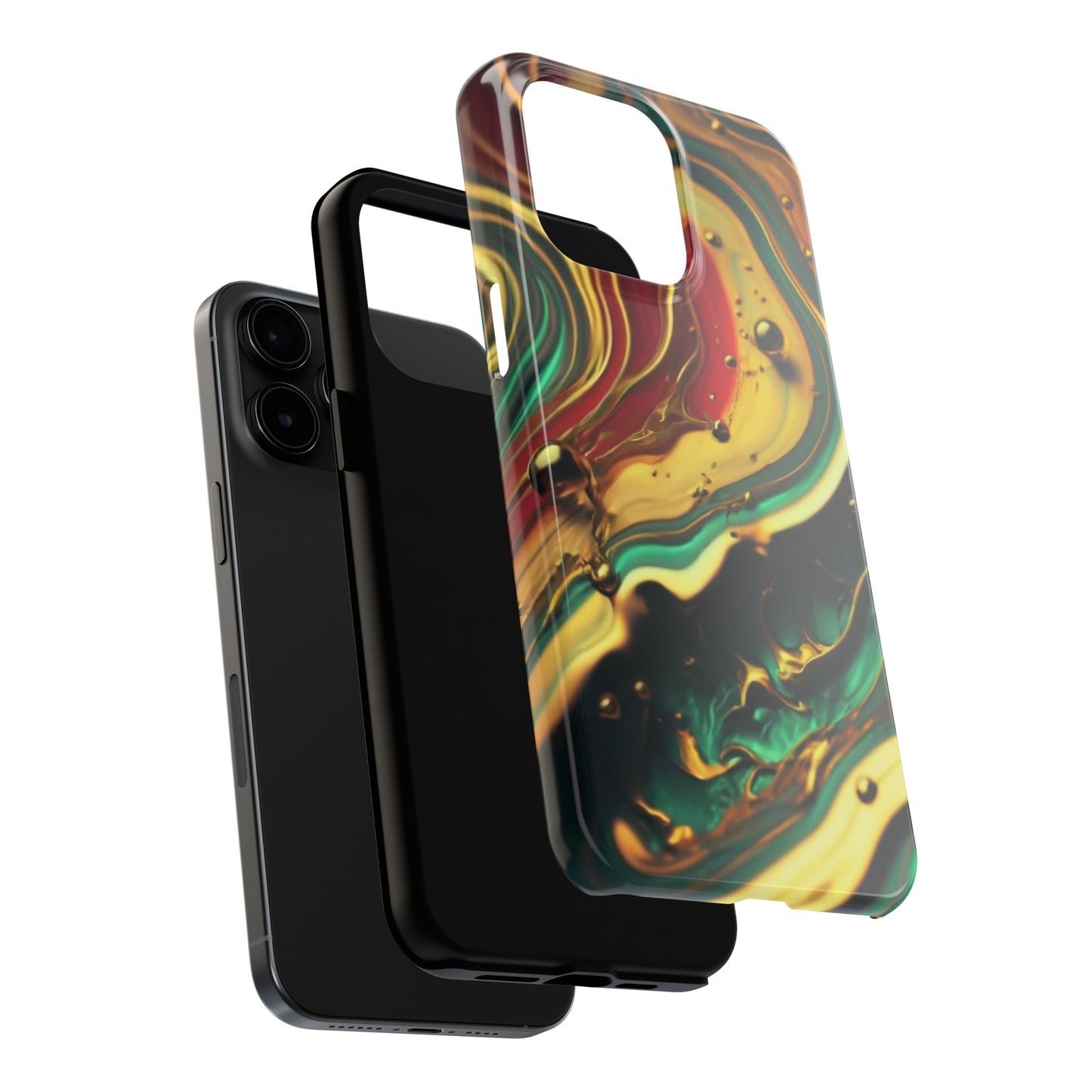 Golden Fluid Waves Defender Case