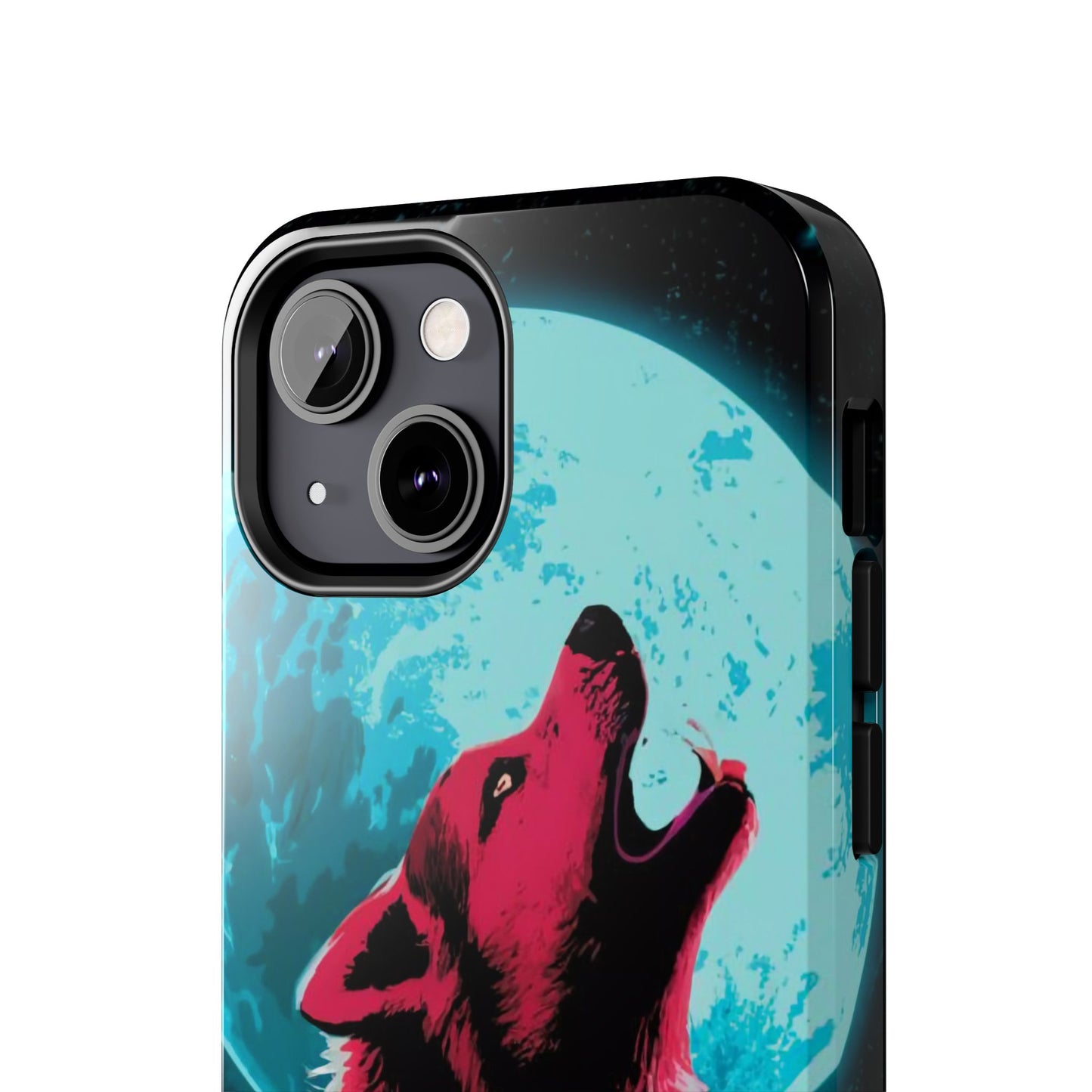 Teal Moon Wolf Serenade Tough Phone Case