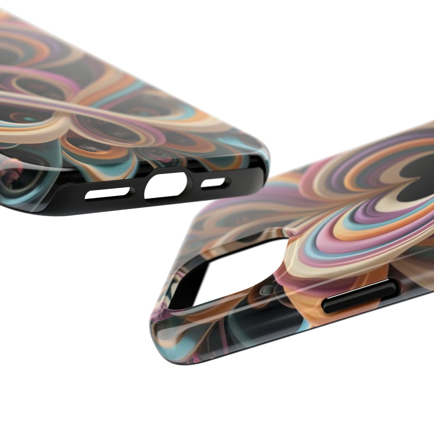 Pastel Heart Wave Abstract Tough Phone Case