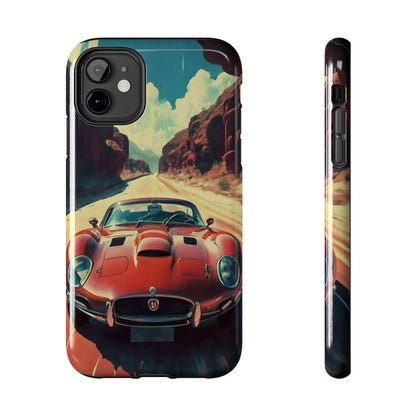 Desert Drive Red Sports Car Tough Phone Case