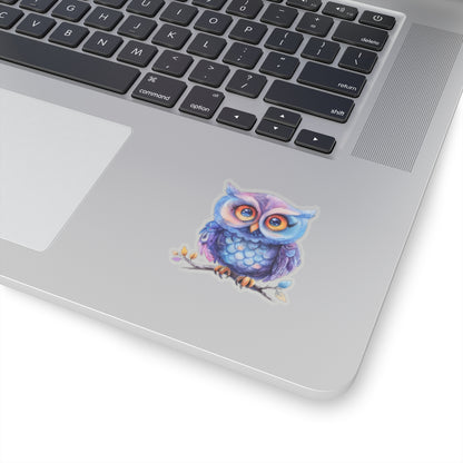 Blueberry Plum Owl Watercolor Cartoon Sticker