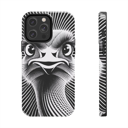 Mystical Stare Monochrome Ostrich Tough Phone Case