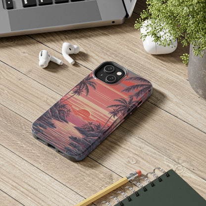 Sunset Serenity Palm Shore Tough Phone Case