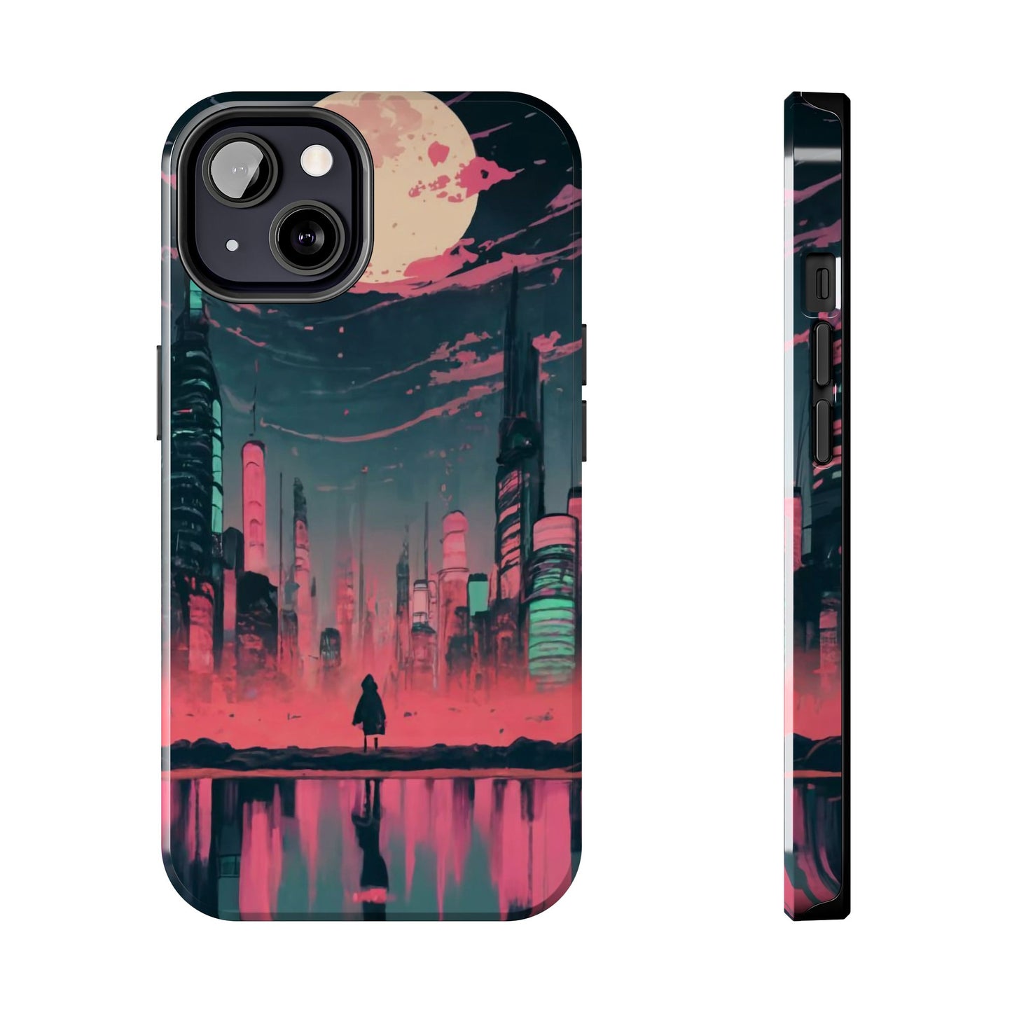 Moonlit Cityscape Night View Tough Phone Case