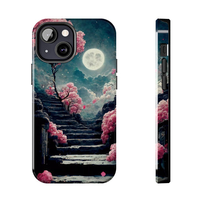 Mountain Path Cherry Blossoms Tough Phone Case