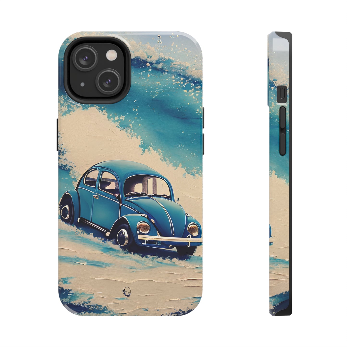 Wave Chasing Painted Blue VDub Beetle - Tough Phone Case