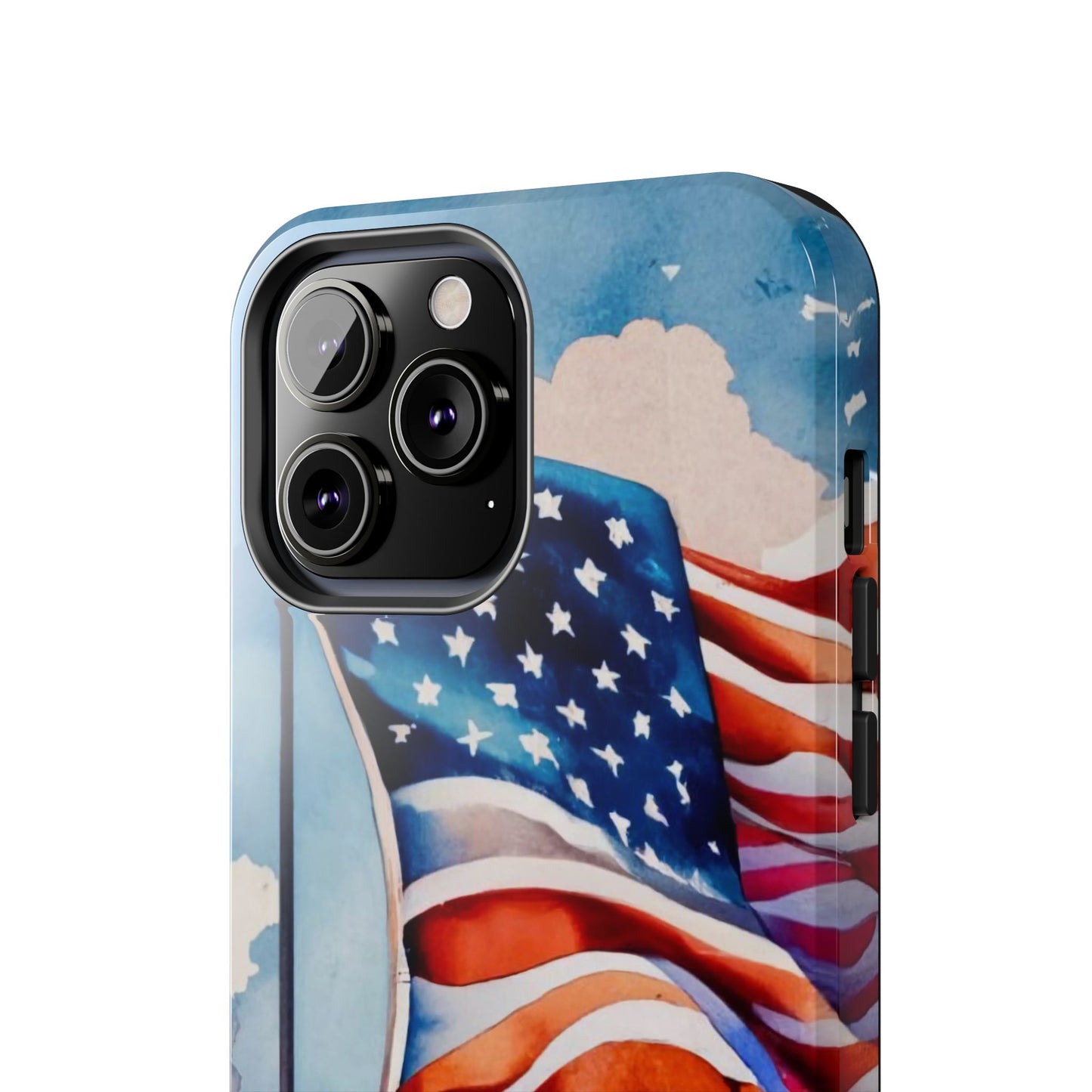 Windswept Patriot Watercolor Flag Tough Phone Case