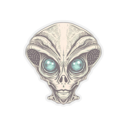 Tan Alien Head Vinyl Sticker