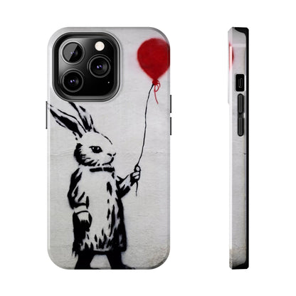 Banksy-Inspired Rabbit Balloon Escape Tough Phone Case