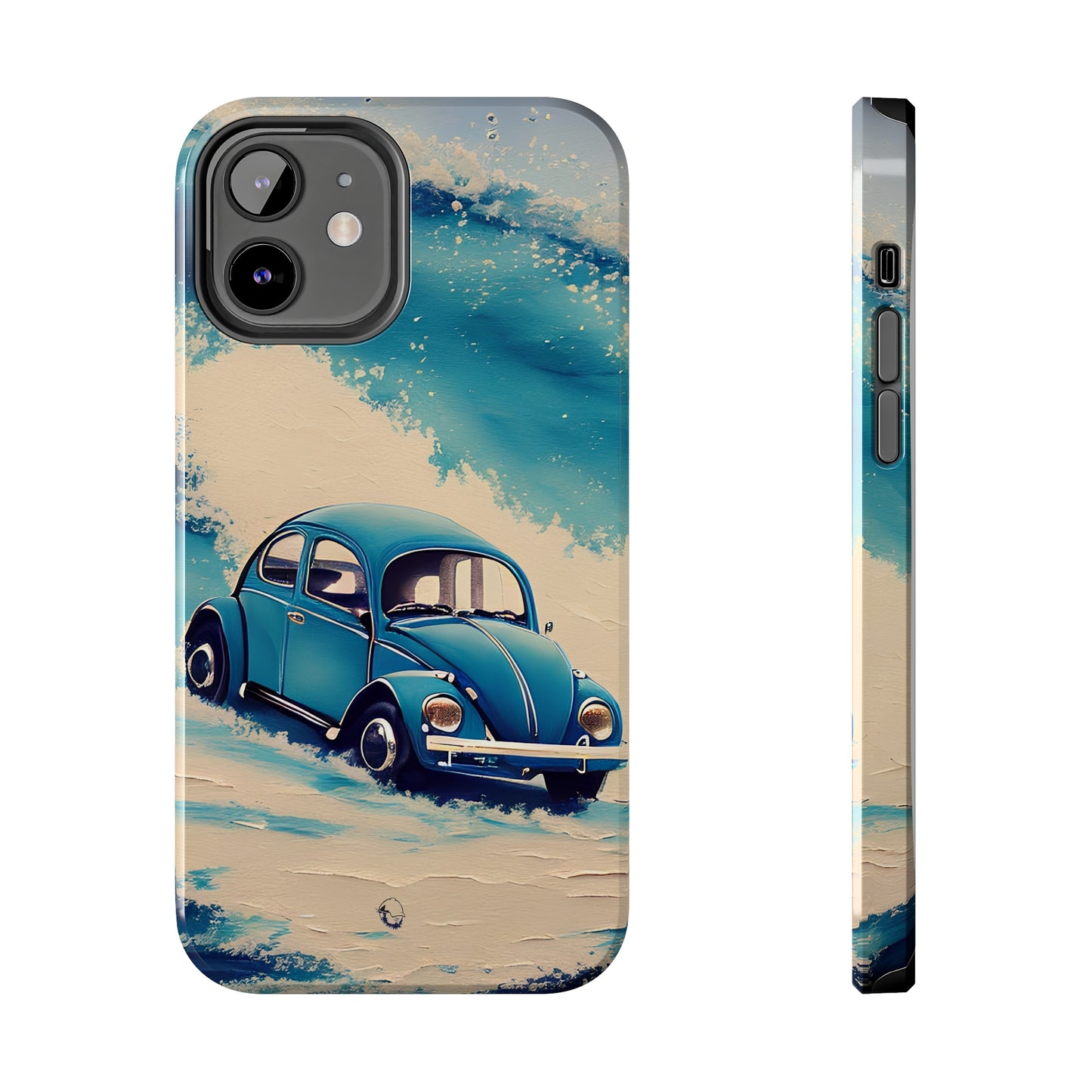 Wave Chasing Painted Blue VDub Beetle - Tough Phone Case