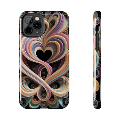 Pastel Heart Wave Abstract Tough Phone Case