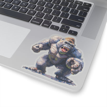 Pixelated Striking Gorilla Titan Vinyl Sticker