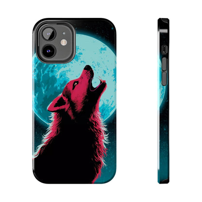 Teal Moon Wolf Serenade Tough Phone Case