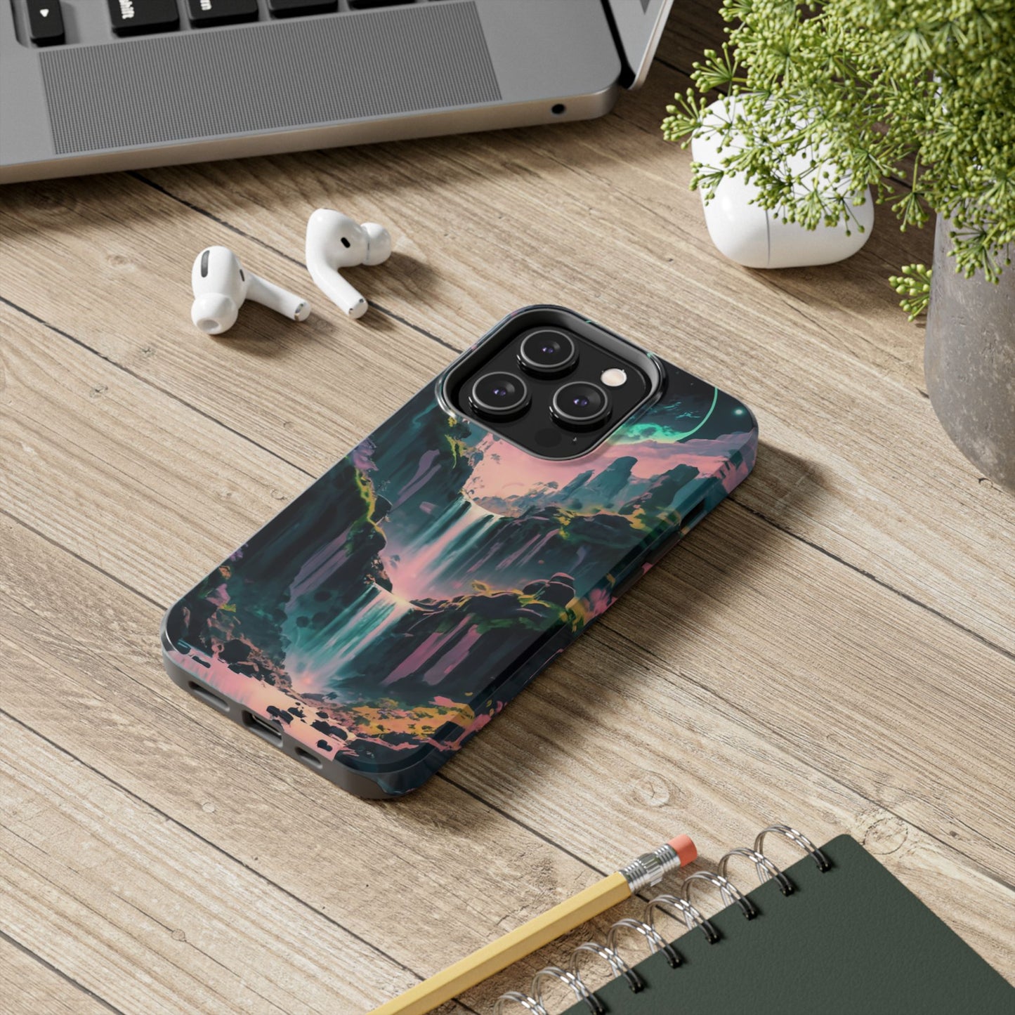 Moonfall Cascades Night View Tough Phone Case