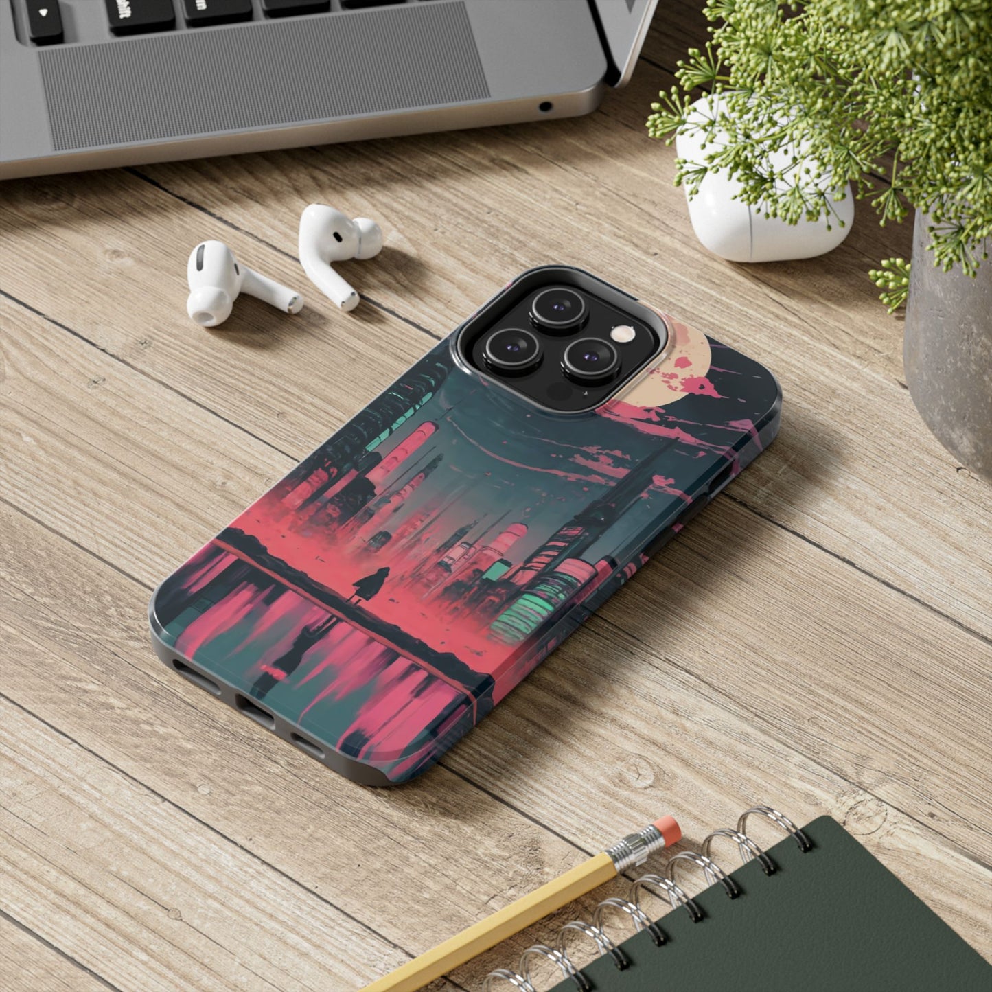 Moonlit Cityscape Night View Tough Phone Case