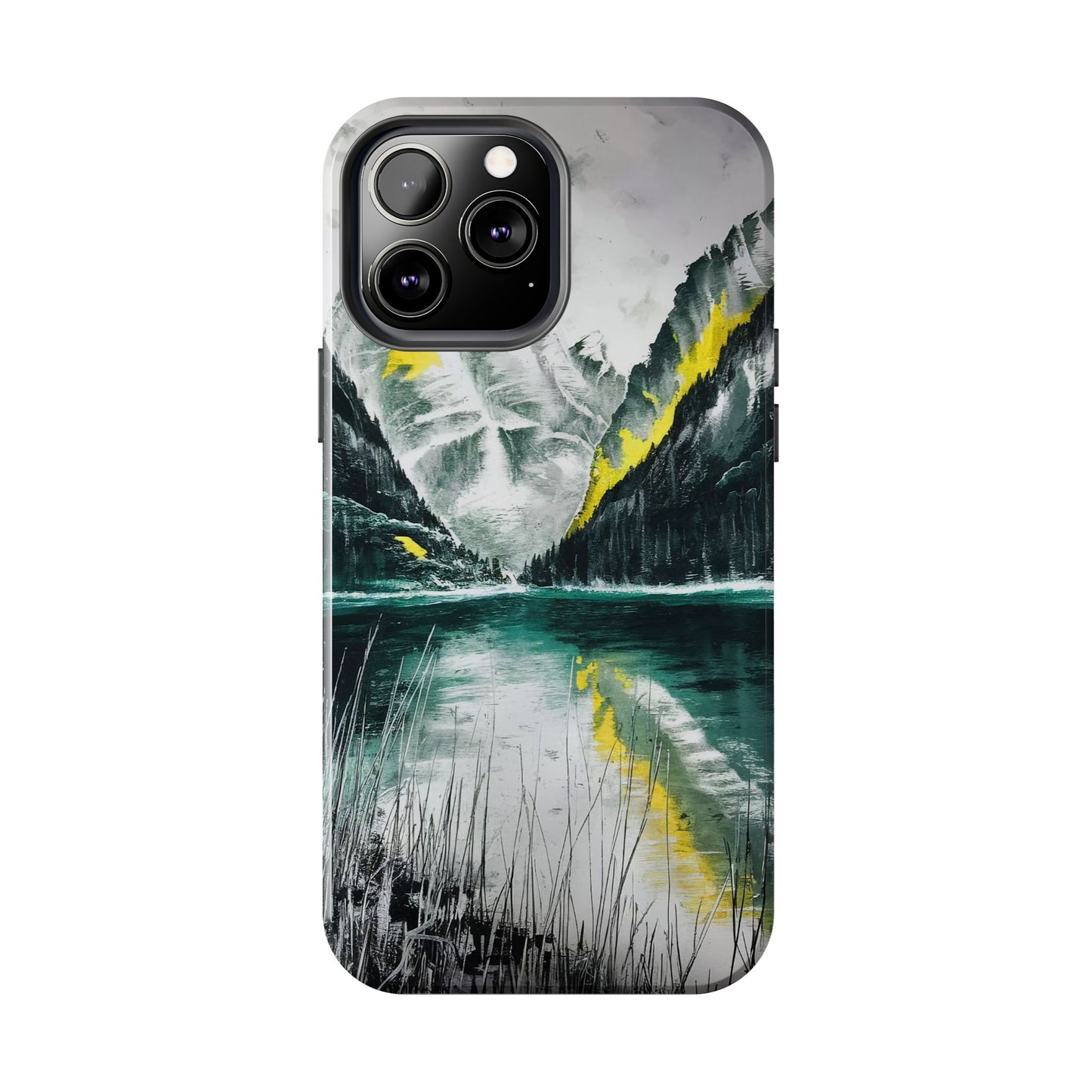 Serene Valley Charcoal Landscape Tough Phone Case