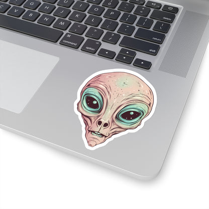 Rosy Alien Head Vinyl Sticker