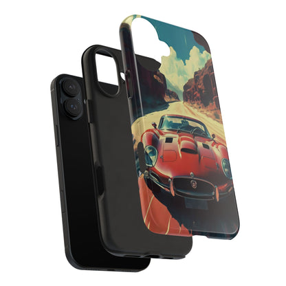 Desert Drive Red Sports Car Tough Phone Case