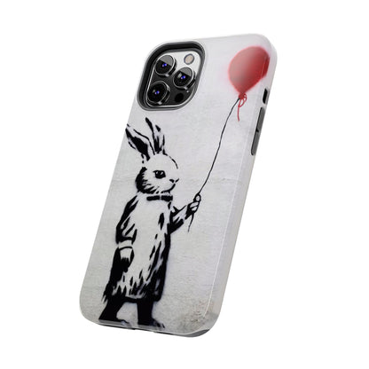 Banksy-Inspired Rabbit Balloon Escape Tough Phone Case