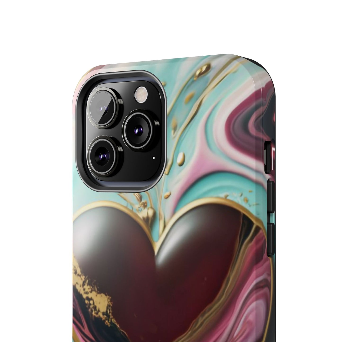 Glossy Heartburst Acrylic Pour Tough Phone Case