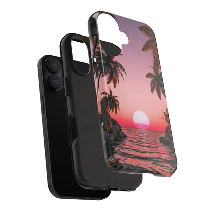 Golden Horizon Palm Sunset Tough Phone Case