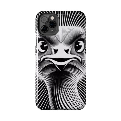 Mystical Stare Monochrome Ostrich Tough Phone Case