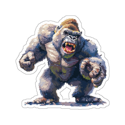 Pixelated Striking Gorilla Titan Vinyl Sticker