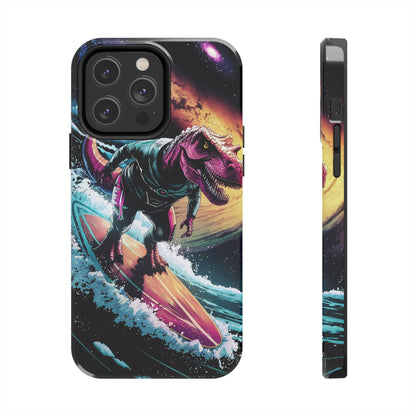 Cosmic T-Rex Surfer Tough Phone Case