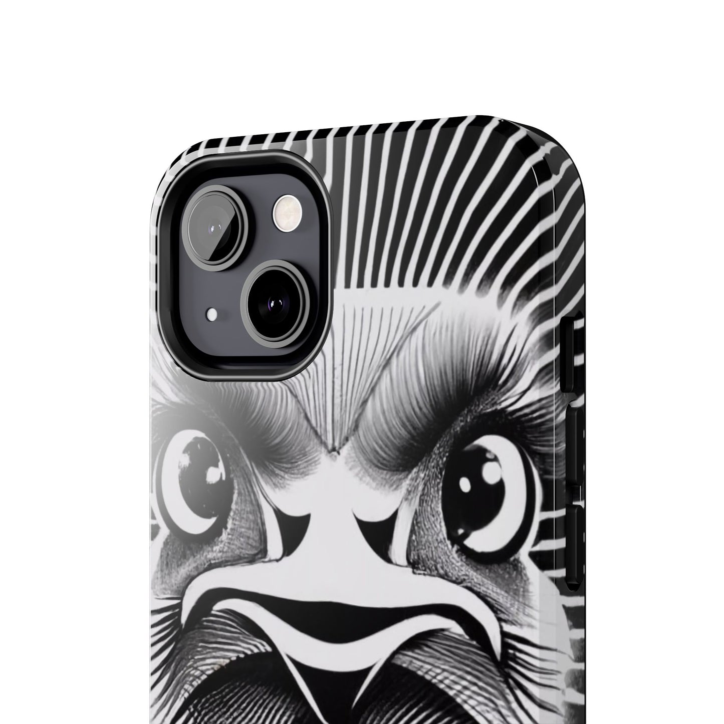 Mystical Stare Monochrome Ostrich Tough Phone Case