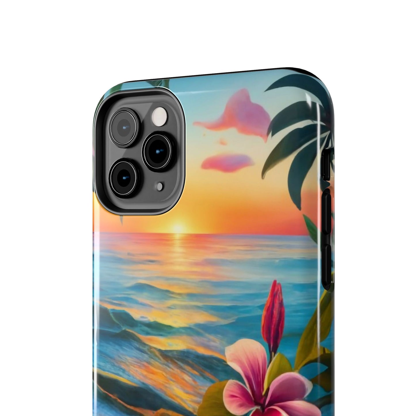 Sunset Palms and Hibiscus Tough Phone Case