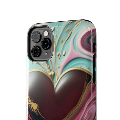 Glossy Heartburst Acrylic Pour Tough Phone Case