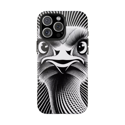 Mystical Stare Monochrome Ostrich Tough Phone Case