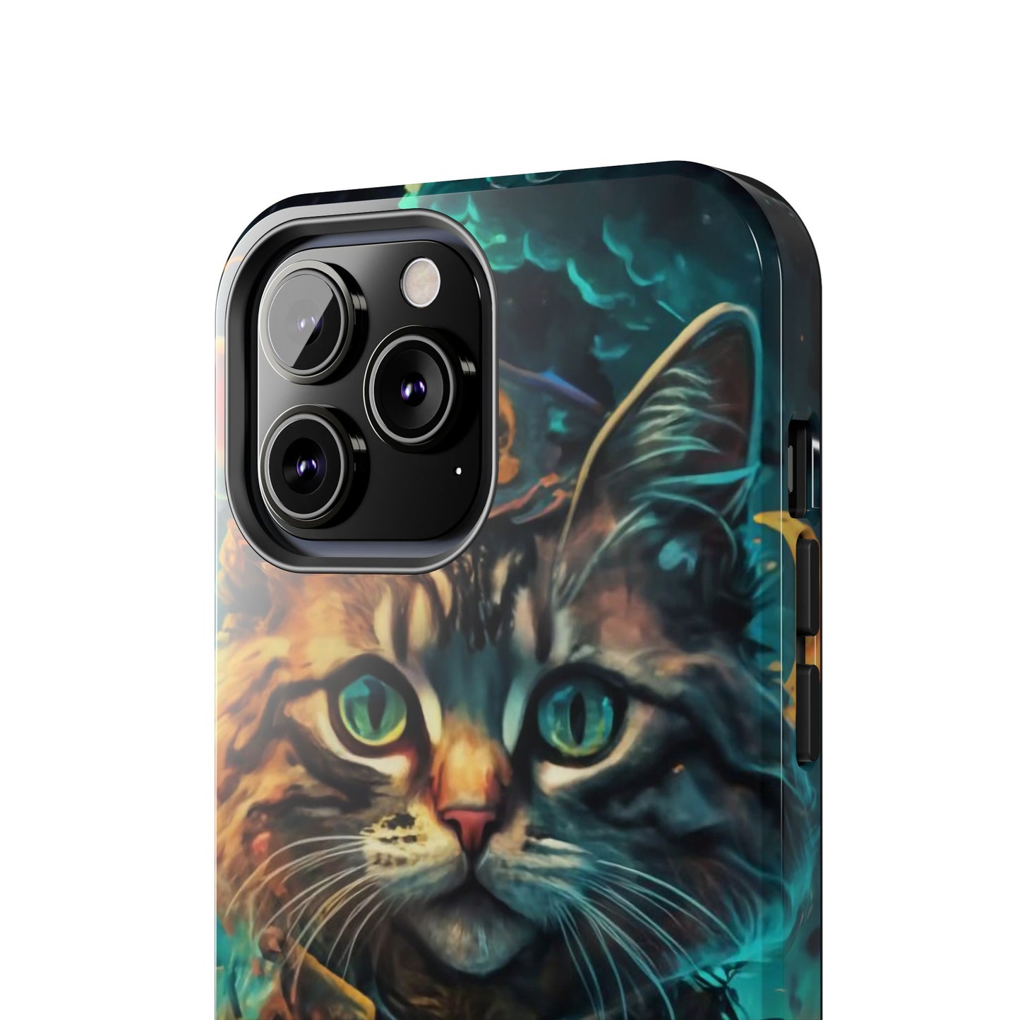 Cartoon Cat Pirate Starry Night Tough Phone Case