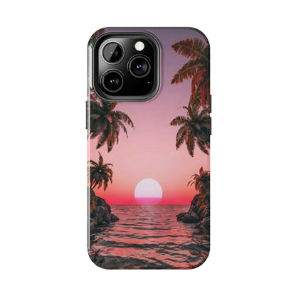 Golden Horizon Palm Sunset Tough Phone Case