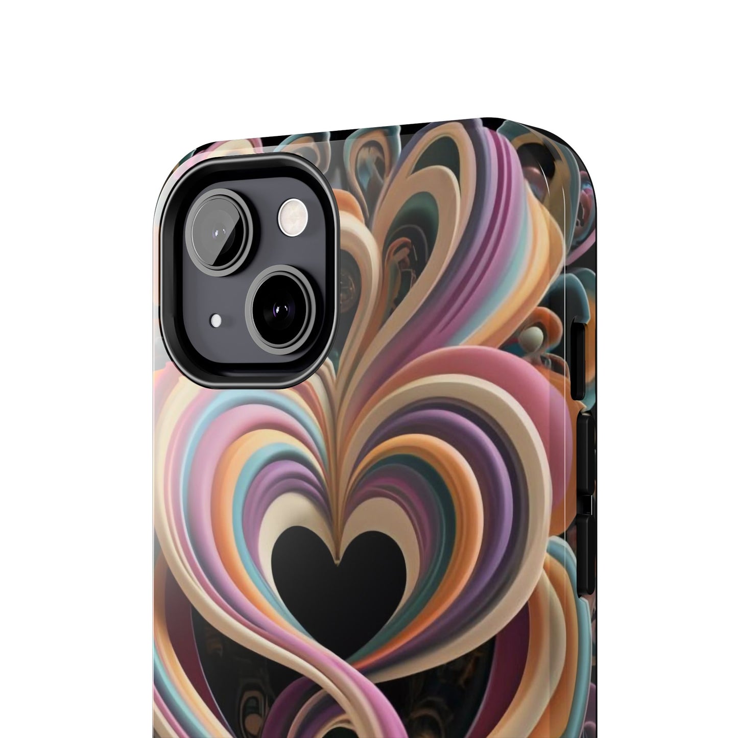 Pastel Heart Wave Abstract Tough Phone Case