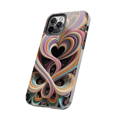 Pastel Heart Wave Abstract Tough Phone Case