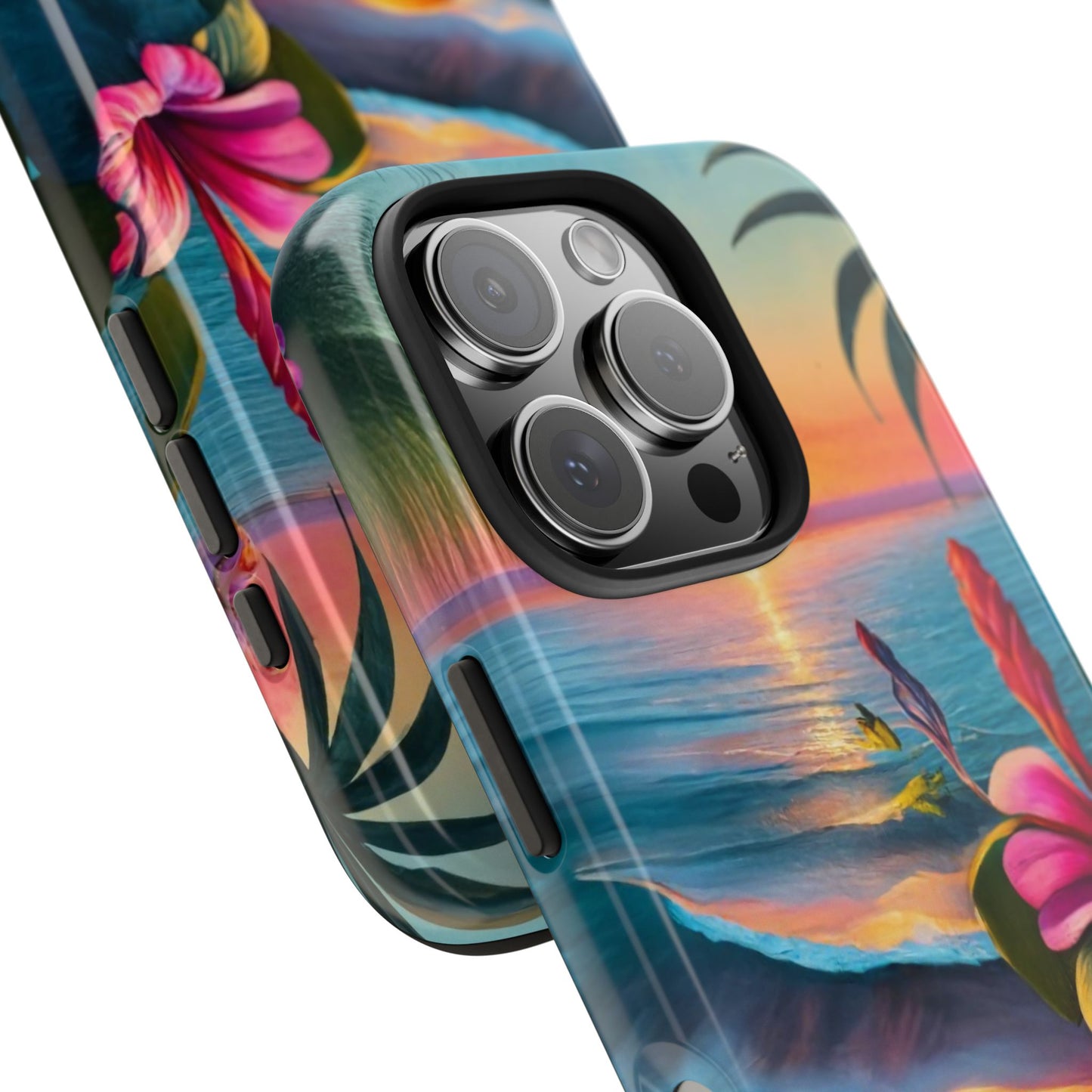 Sunset Beach Hibiscus Palms Tough Phone Case