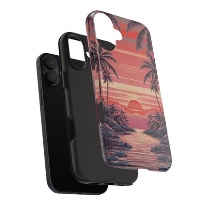 Sunset Serenity Palm Shore Tough Phone Case
