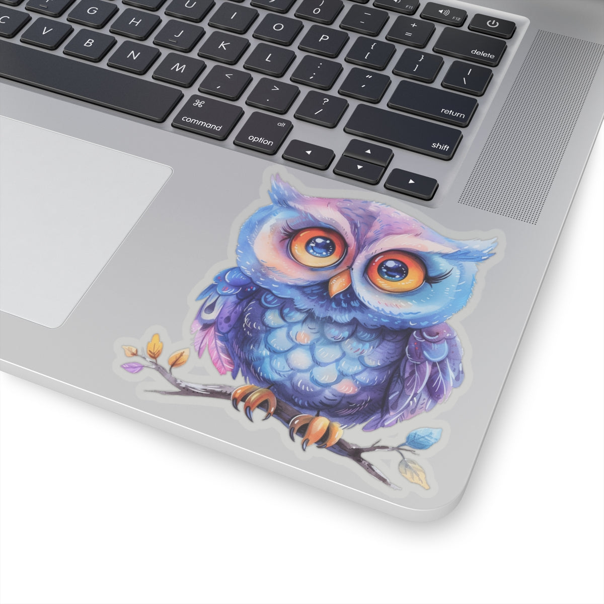 Blueberry Plum Owl Watercolor Cartoon Sticker