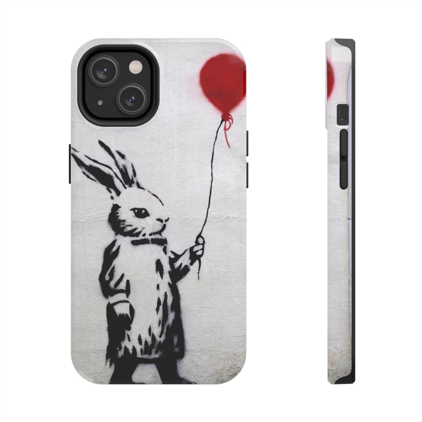 Banksy-Inspired Rabbit Balloon Escape Tough Phone Case