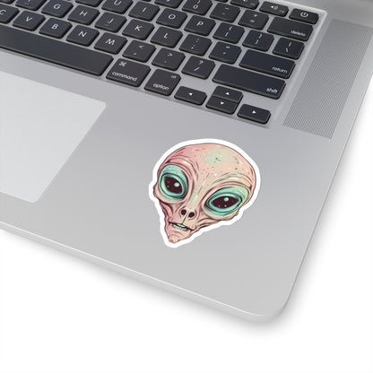 Rosy Alien Head Vinyl Sticker