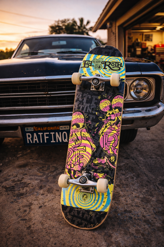 Fink Swirl - Custom Rat Fink Retro Rocket Skateboard