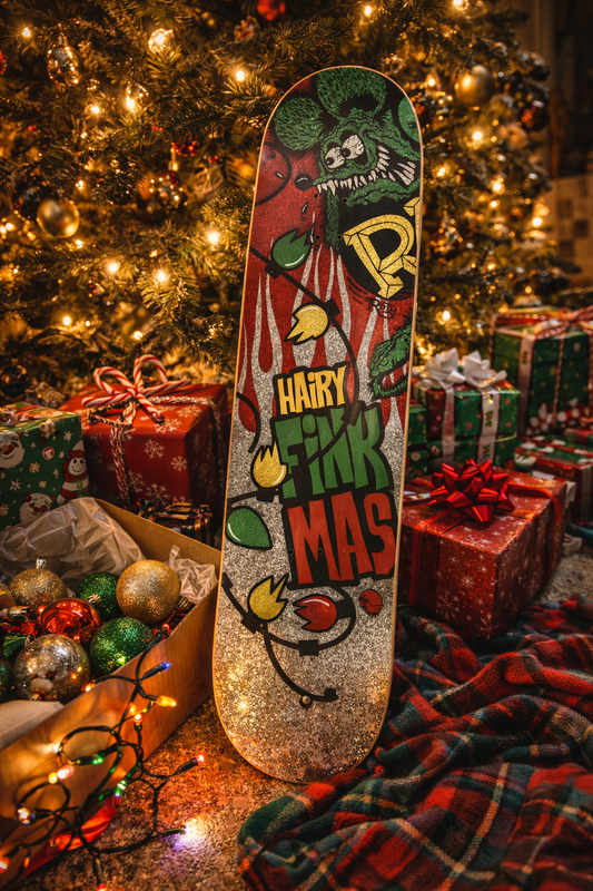 Hairy FinkMas - Custom Rat Fink 8.75 Inch Skateboard