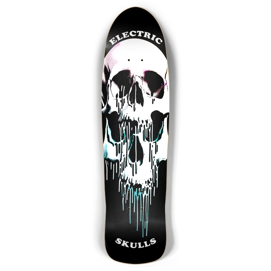 Electric Skulls - Drip - Retro Rocket Skateboard