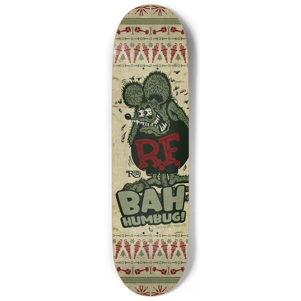 Bah Humbug! Custom Rat Fink 9 Inch Skateboard