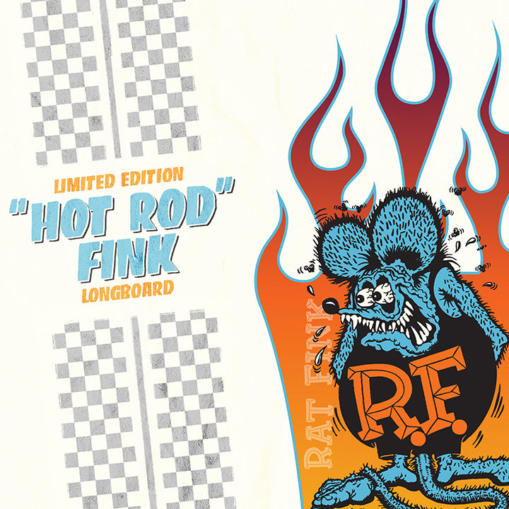 Hot Rod Fink - Custom Rat Fink Longboard Skateboard