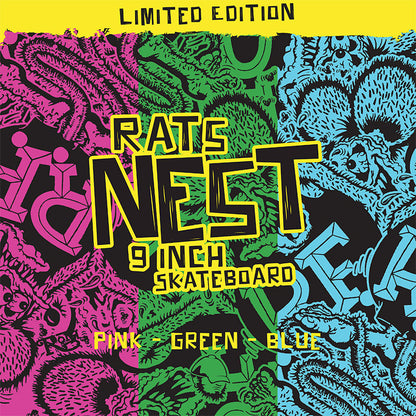 Rats Nest Blue - Rat Fink 9 inch Skateboard