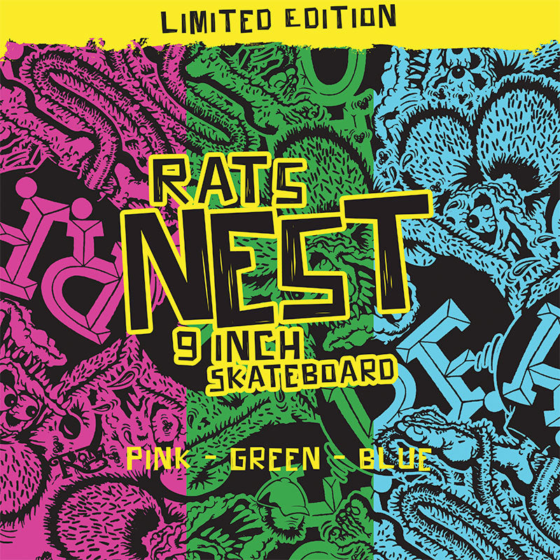 Rats Nest Green - Rat Fink 9 inch Skateboard